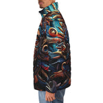 Down-Padded Puffer Jacket Art of Mayan Gods