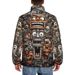 Down-Padded Puffer Jacket Cartoon Robots Art