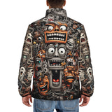 Down-Padded Puffer Jacket Cartoon Robots Art