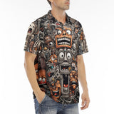 Men's Polo Shirt Cartoon Robots Art