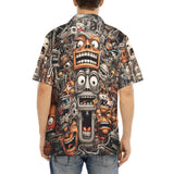 Hawaiian Shirt Cartoon Robots Art