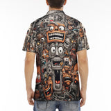 Men's Polo Shirt Cartoon Robots Art