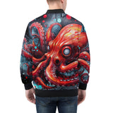 Bomber Jacket Red Octopus in Space