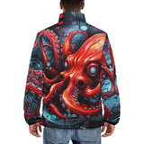 Down-Padded Puffer Jacket Red Octopus in Space