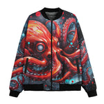 Bomber Jacket Red Octopus in Space