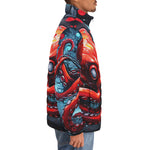 Down-Padded Puffer Jacket Red Octopus in Space