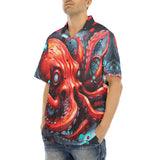 Hawaiian Shirt Red Octopus in Space