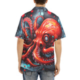 Hawaiian Shirt Red Octopus in Space