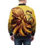 Bomber Jacket Golden Octopus Art