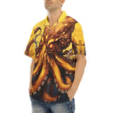 Hawaiian Shirt Golden Octopus Art