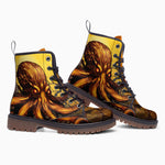 Leather Boots Golden Octopus Art