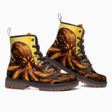 Leather Boots Golden Octopus Art