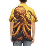 Hawaiian Shirt Golden Octopus Art