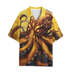 Hawaiian Shirt Golden Octopus Art