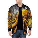 Bomber Jacket Orange Octopus with Splatters