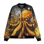 Bomber Jacket Orange Octopus with Splatters