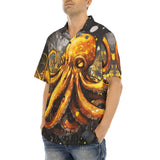 Hawaiian Shirt Orange Octopus with Splatters