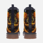 Leather Boots Orange Octopus with Splatters