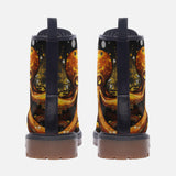 Leather Boots Orange Octopus with Splatters