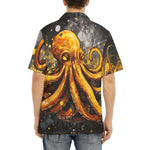 Hawaiian Shirt Orange Octopus with Splatters