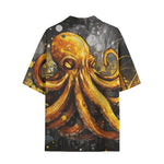 Hawaiian Shirt Orange Octopus with Splatters