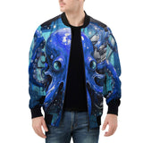 Bomber Jacket Blue Octopus with Tentacles