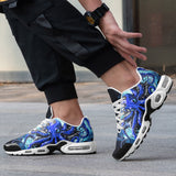 Air Cushion Sneakers Blue Octopus with Tentacles