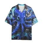 Hawaiian Shirt Blue Octopus with Tentacles