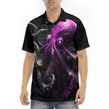 Men's Polo Shirt Pink Octopus