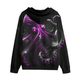 Men's Zip Up Hoodie Pink Octopus