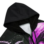 Men's Zip Up Hoodie Pink Octopus