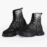 Casual Leather Chunky Boots Skull of Giant Octopus