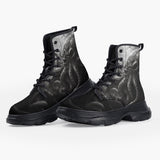 Casual Leather Chunky Boots Skull of Giant Octopus