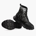 Casual Leather Chunky Boots Skull of Giant Octopus