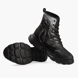 Casual Leather Chunky Boots Skull of Giant Octopus