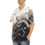 Hawaiian Shirt Black and White Abstract Swirl