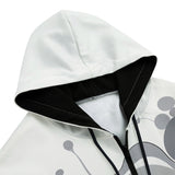 Men's Zip Up Hoodie Black and White Abstract Swirl