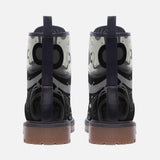 Leather Boots Black and White Abstract Swirl