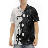 Men's Polo Shirt Black and White Abstraction