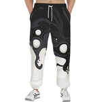 Men's Sweatpants Black and White Abstraction