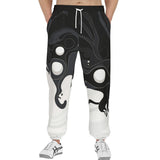Men's Sweatpants Black and White Abstraction