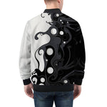 Bomber Jacket Black and White Abstraction