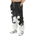 Men's Sweatpants Black and White Abstraction