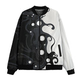 Bomber Jacket Black and White Abstraction