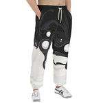 Men's Sweatpants Black and White Abstraction