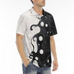 Men's Polo Shirt Black and White Abstraction