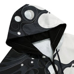 Men's Zip Up Hoodie Black and White Abstraction