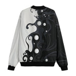 Bomber Jacket Black and White Abstraction