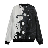 Bomber Jacket Black and White Abstraction