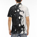 Men's Polo Shirt Black and White Abstraction